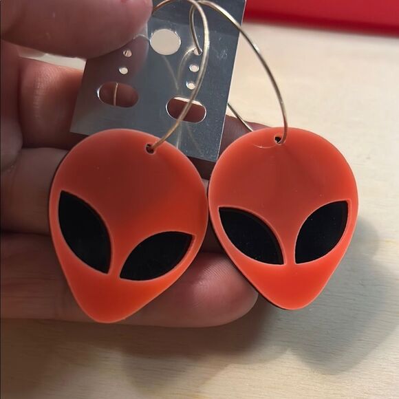Colorful Alien Face Earrings - Picture 2 of 7